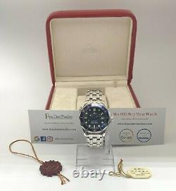 Omega Seamaster 25618000 Mid-Size Watch Blue 36.25mm Excellent Condition