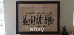 Original lslowry signed limited edition Man holding child in pristine condition