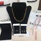 Pandora Limited Edition 14k Gold-plated Honeycomb Choker S925 Earrings & Ring
