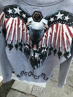 Phillip Plein Mens Jumper Limited Edition Great Condition Grey Hand Painted
