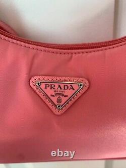 Prada 2000 Re-edition Nylon Pink Hobo Bag Great Condition