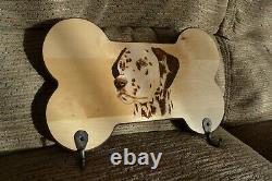 Pyrography Art Key Lead Rack Dalmatian Dog Bone Shape Gift Idea Limited Edition