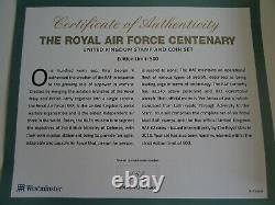 RAF centenary stamp and coin set. Mint Condition. Limited Edition. RARE. COA