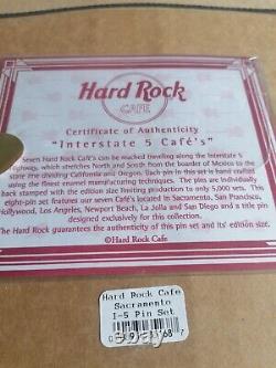Rare Framed Hard Rock Cafe Pin Badge Set Ltd Edition 8 Badges In New Condition