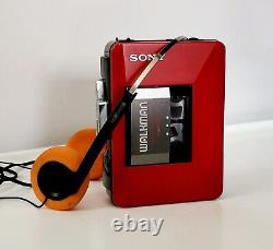 Red SONY WM-B12 WALKMAN RARE LIMITED EDITION + Headphones, VGC condition working