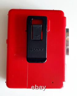 Red SONY WM-B12 WALKMAN RARE LIMITED EDITION + Headphones, VGC condition working