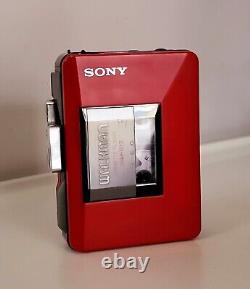 Red SONY WM-B12 WALKMAN RARE LIMITED EDITION + Headphones, VGC condition working