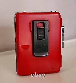 Red SONY WM-B12 WALKMAN RARE LIMITED EDITION + Headphones, VGC condition working