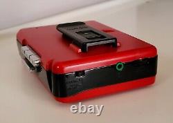 Red SONY WM-B12 WALKMAN RARE LIMITED EDITION + Headphones, VGC condition working