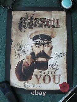 Saxon Signed Call To Arms Limited Edition Poster No. 12/250 Vg Condition