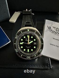 Squale 2002. SS. BK. BK. HT 101 Atmos Swiss Automatic Mint Condition
