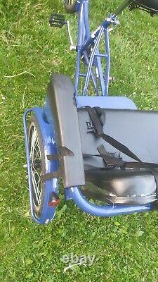 Trekidoo Adult Tricycle + Double Child Seat Ltd edition Blue Excellent Condition