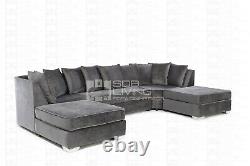 U Shape Corner Sofa Plush Grey Brand New 2021 OFFER RRP £1600