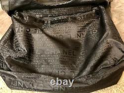 VTG Chanel Black Leather Patchwork Shoulder Bag w Tassel Perfect Condition