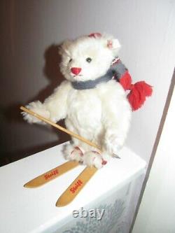White Label Limited Edition Winter White Mohair Skiing Bear In Lovely Condition