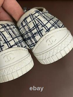 Womens Blue Lambskin Chanel Espadrilles Limited Edition Good Condition Used Once