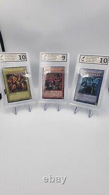 Yugioh All 3 God Cards! Perfect condition! Limited Editions! RKT Grading 10/9/10