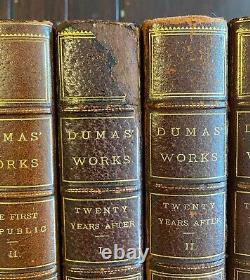 1893 1895 Ouvrages D'alexander Dumas 36 Volumes En Cuir Édition Limitée