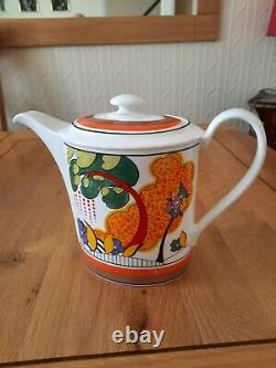 Clarice Cliff Cornwall Design Teapot Edition Limitée En État De Pristine