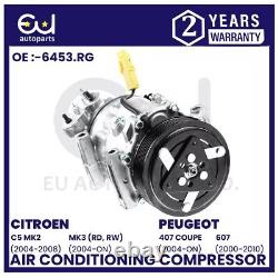 Compresseur de climatisation A/C pour Citroën C5 Mk2 Mk3 Peugeot 407 607 1.6 1.8