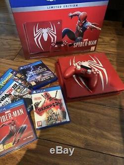 Console Spider-man Édition Limitée Ps4 1 To Mint Condition Inc. 5 Jeux Ps4