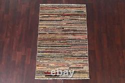 Élégant tapis en laine Gabbeh Kashkoli fait main, édition limitée 3x5 ft