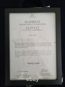 Éléphant Swarovski grand signé édition limitée 2006 954407 en parfait état avec certificat d'authenticité