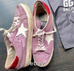 Golden Goose Sz 40 9 Mai Pink Glitter Sneakers. État D'utilisation Avec Sac À Poussière