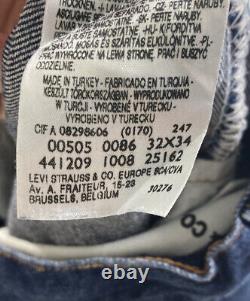 LEVI'S 505 Édition Limitée Jeans W32 L34 Bleu en Excellent État pour Homme