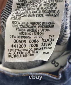 LEVI'S 505 Édition Limitée Jeans W32 L34 Bleu en Excellent État pour Hommes