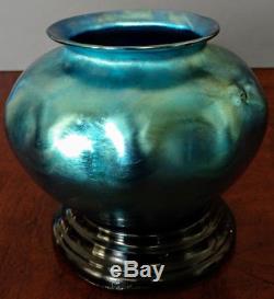 Le Bol En Verre Bleu Art Favrile De L. C. Tiffany 1917 Est En Parfait État, Rare