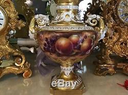 Limited Edition Royal Gold Worcester Painted Fruit Vase Prestine Condition
