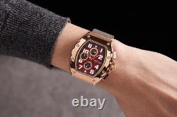 Montre automatique pour homme en acier inoxydable doré rose avec bracelet en acier inoxydable dimensionnel GAMAGES