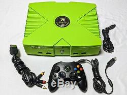 Mountain Dew Limited Edition Xbox W Controller Tous Les Câbles -excellente Condition