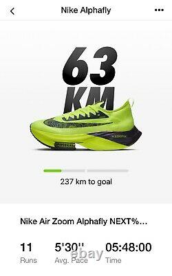 Nike Zoomx Alphafly Suivant% Uk Taille 8.5 V. Bon État 63km(39m) Courir En Eux