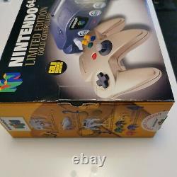 Nintendo 64 Console Limited Edition Gold Controller Très Bon État