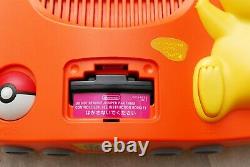 Nintendo 64 Console Pikachu Orange Yellow Limited Edition N64 Bon État Jp