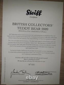 Ours Steiff Britannique Collectionneurs 2009 Édition Limitée en retraite en état de menthe