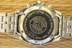 Rare Condition Display Démo Citizen Wht/blk Wr100 Chronograph Watch + Coffret
