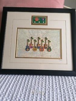 Rare Framed Hard Rock Cafe Pin Insigne Set Ltd Edition 8 Insignes En Nouvel État