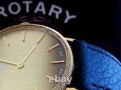 Rotary Gents Classic Gold Montre Quartz Plaqué Avec Boîte Rétro Excellent État