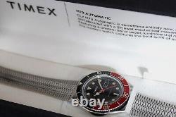 Timex M79 Montre Automatique En Acier Noir/rouge Box & Papers, Excellent État