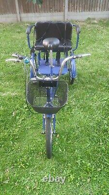 Trekidoo Tricycle Adulte + Double Child Seat Ltd Édition Bleu Excellent État