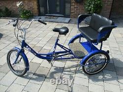 Trekidoo Tricycle Adulte + Double Child Seat Ltd Édition Bleu Excellent État