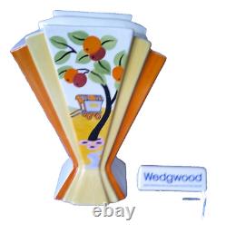 Vase en forme d'éventail 'Caravane' de Clarice Cliff Wedgwood Édition limitée décorative rare