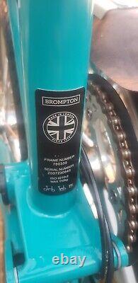 Vélo pliant Brompton, 3 vitesses, bleu, en excellent état, édition limitée B75.