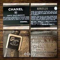 Vtg Chanel Black Patchwork Sac D'épaule En Cuir Avec Tassel État Parfait